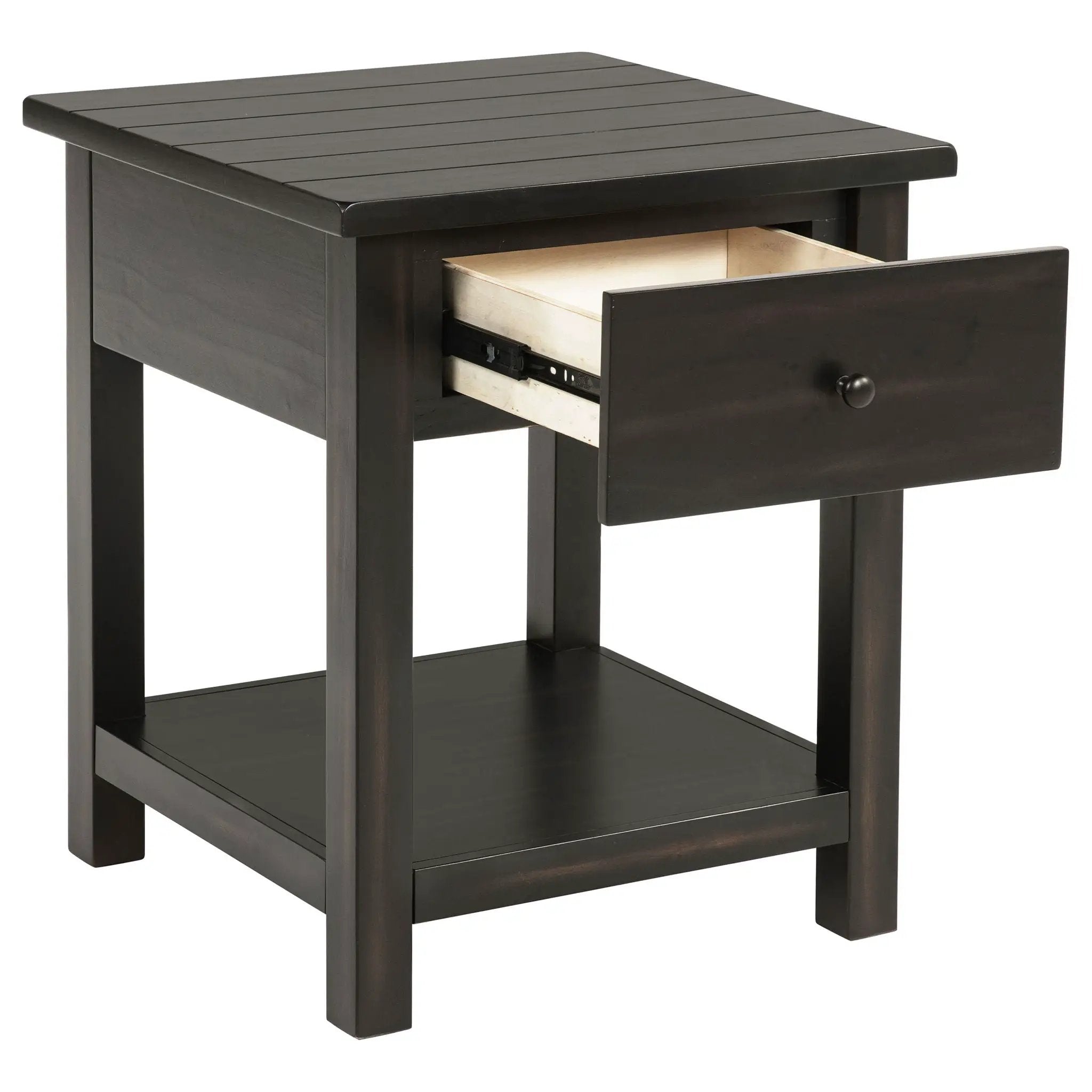 Payne 1-drawer Wood End Table with Shelf Distressed Java by Unique Piece Furniture