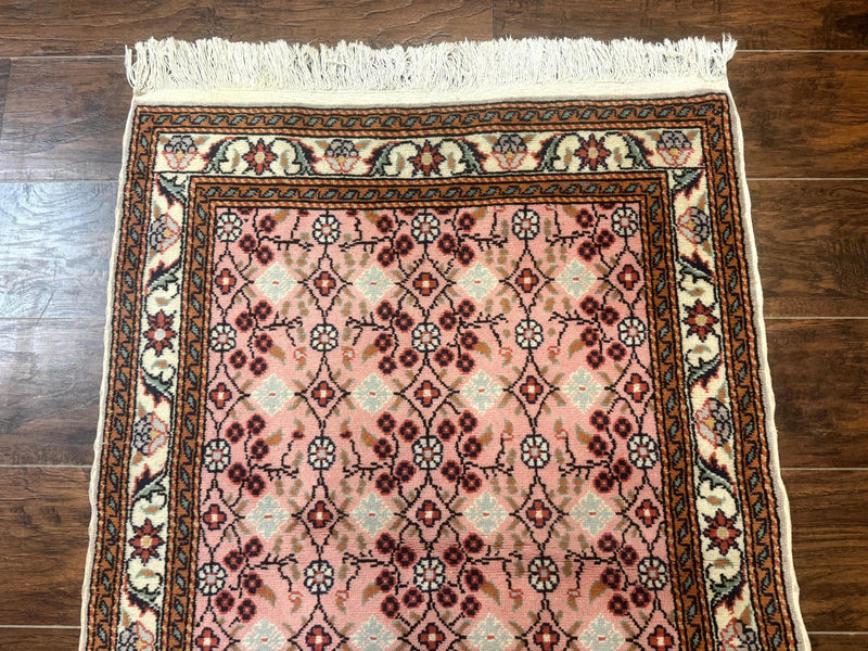 Turkish Sivas Rug 3x4, Pink, Handmade, Wool, Vintage by Jewel Rugs