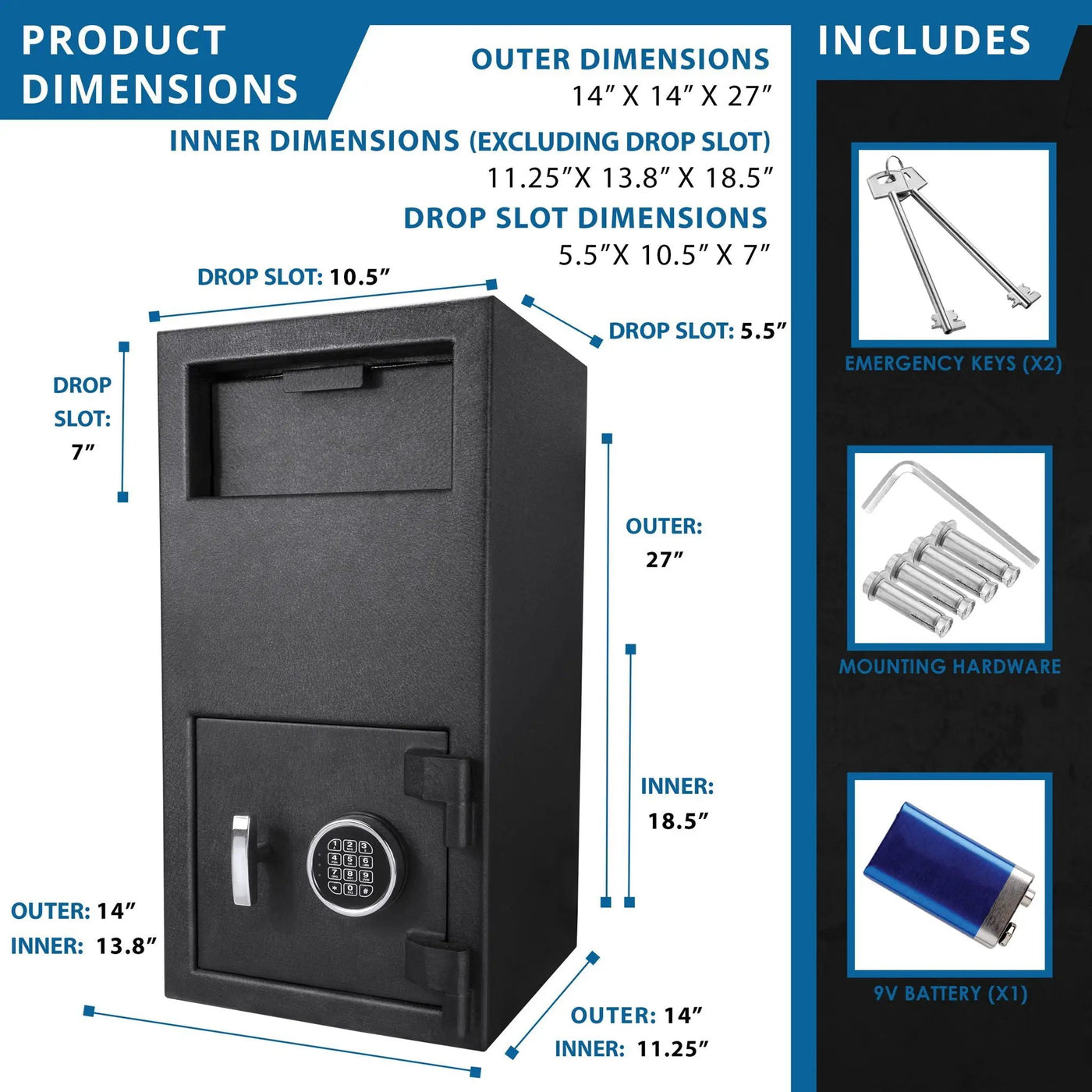 Solid Steel Keypad Depository Safe by HouseOfZazla
