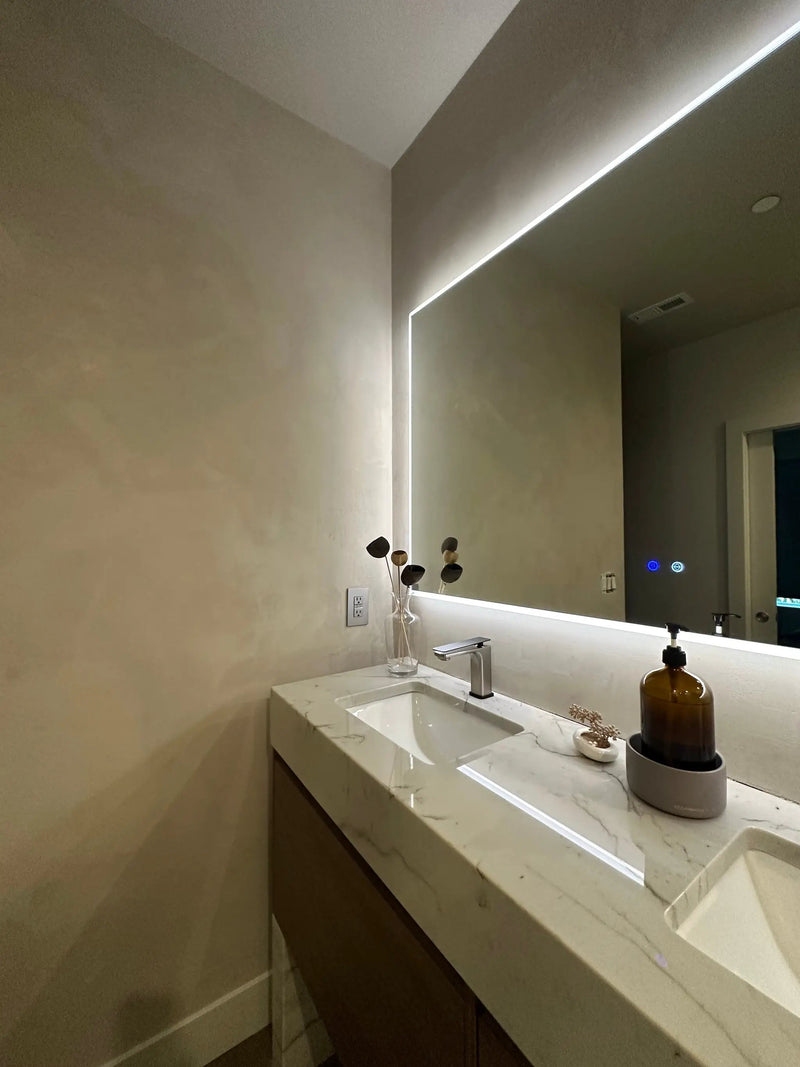 Zeek 60"x36" Backlit LED Rectangular Bathroom Wall Mirror For Double Vanity MA6036 by ZEEK