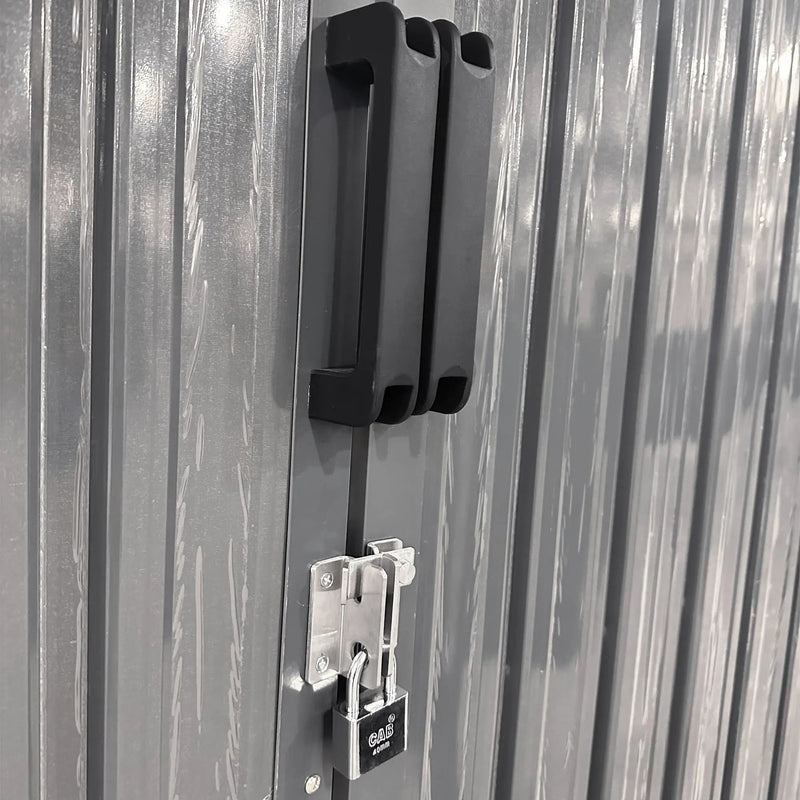 Industrial - 20' x 10' Heavy Duty Metal Garage Shed - Dark Gray by HouseOfZazla