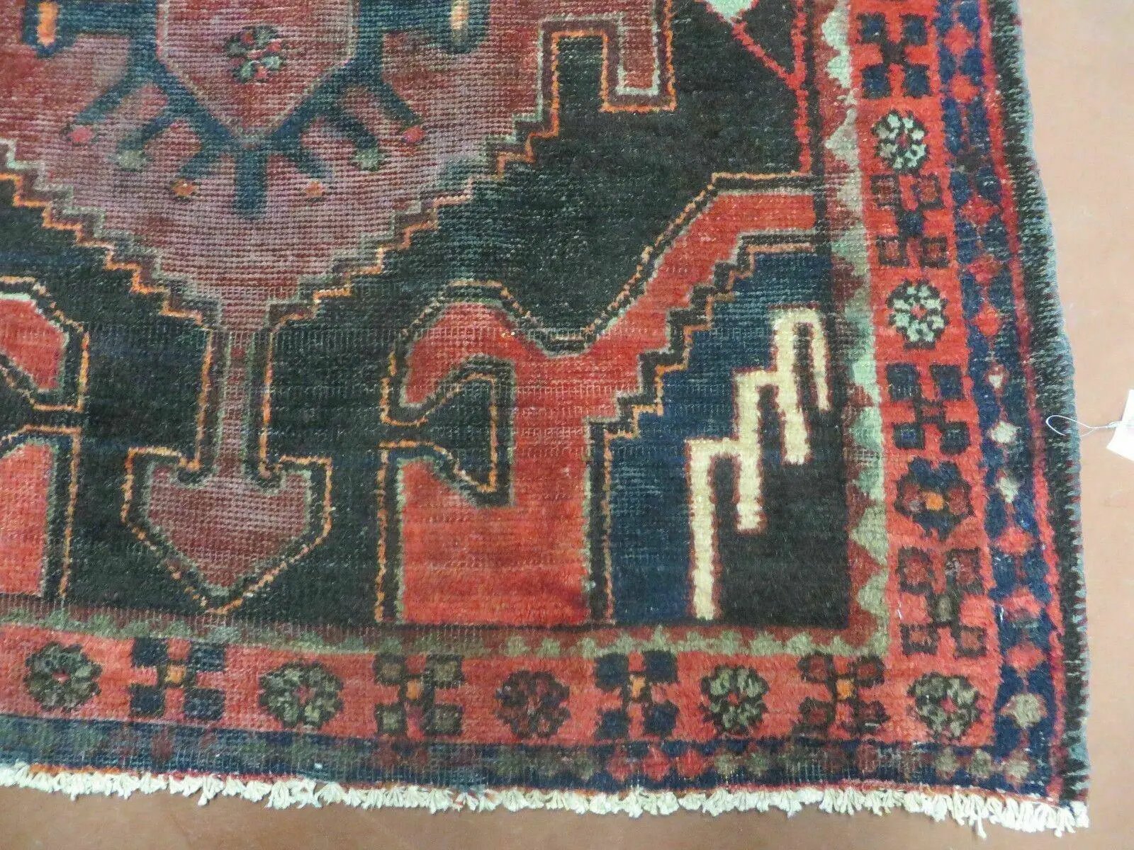 4' X 8' Antique Handmade India Geometric Oriental Tribal Wool Rug Red # 603 by Jewel Rugs