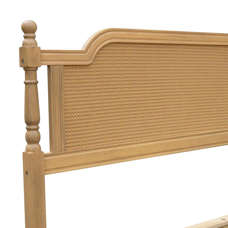 Traditional Style Rattan Bed Frame, No Box Spring Needed by Unique Piece Furniture