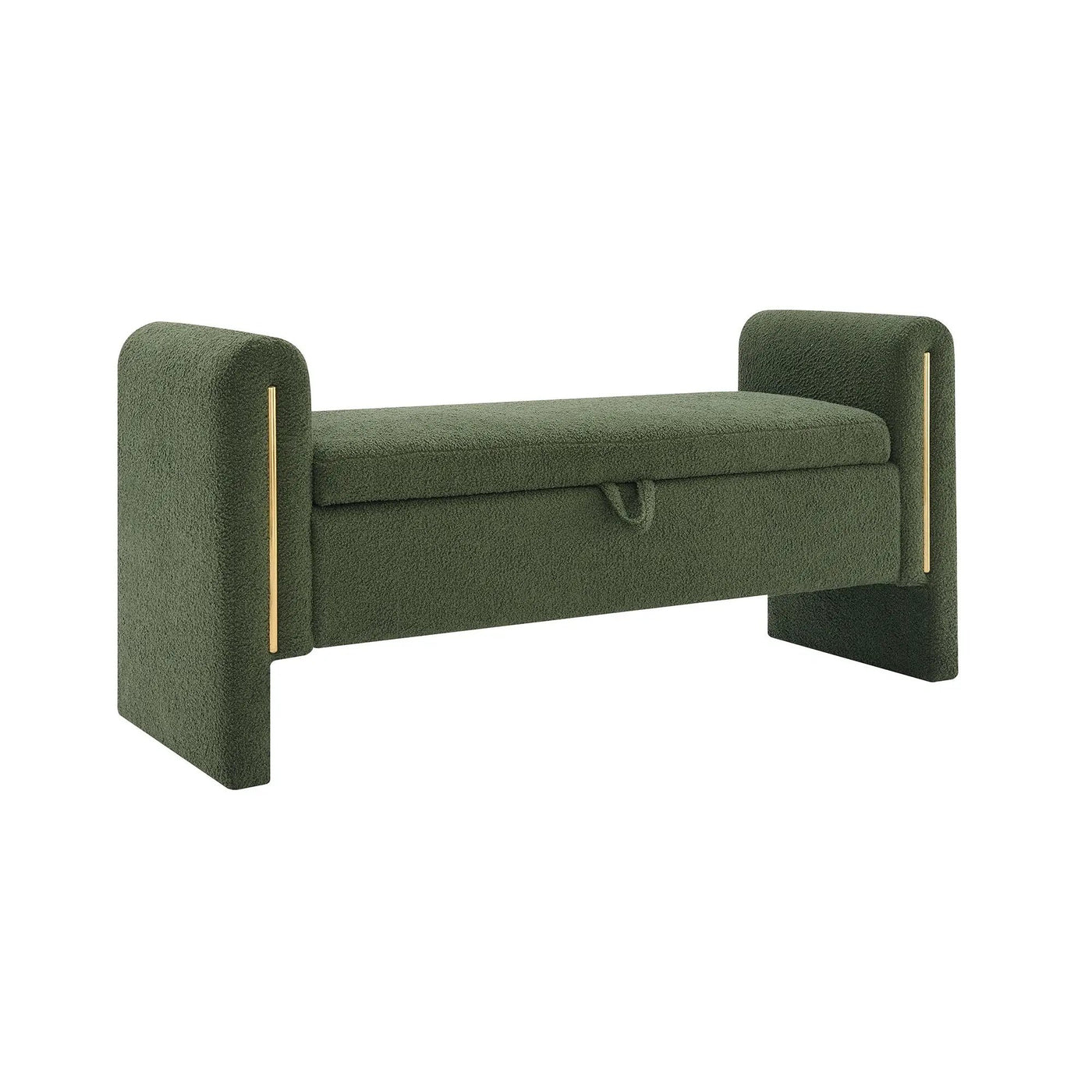 Modern Teddy Upholstered Large Bed End Bench With Arms And Storage by HouseOfZazla