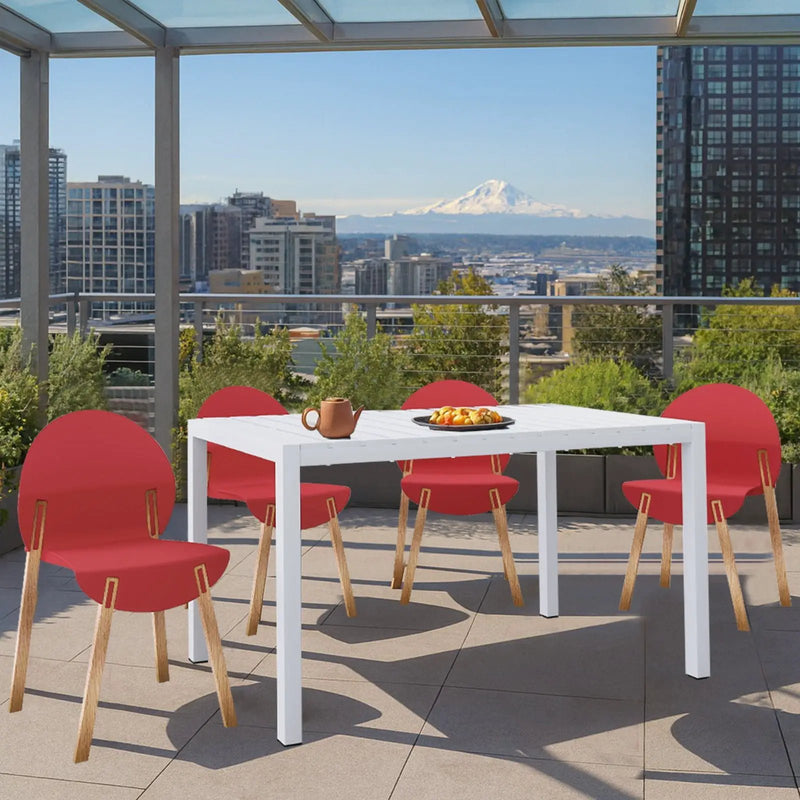 4 Piece Set Of Single Chairs With Long Table by Unique Piece Furniture