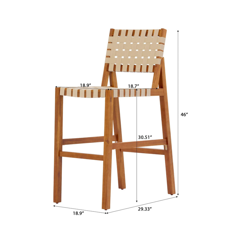 30.5 Inch Seat Height Outdoor Acacia Solid Wood Patio Furniture Set by HouseOfZazla