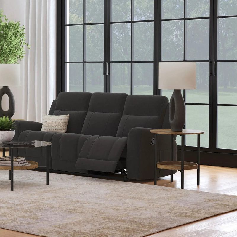 Brentwood Upholstered Motion Reclining Sofa Dark Charcoal by Unique Piece Furniture