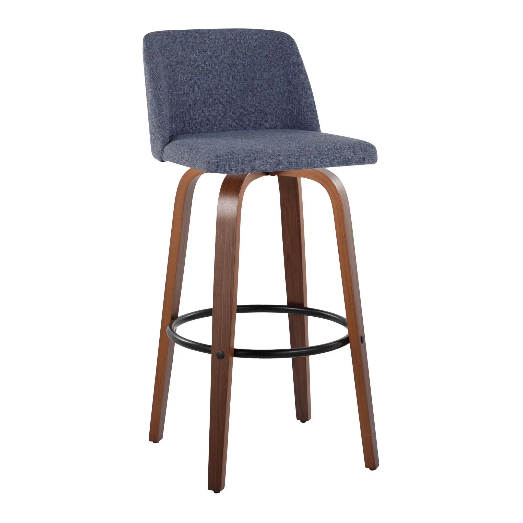 Toriano - Mid Century Modern Fixed Height Barstool Swivel And Round Footrest (Set of 2) by Unique Piece Furniture