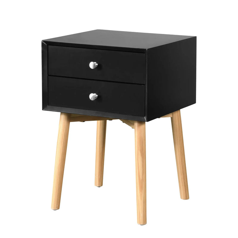 Bedside Table With 2 Drawers Mid-Century Modern Storage Cabinet For Bedroom by HouseOfZazla