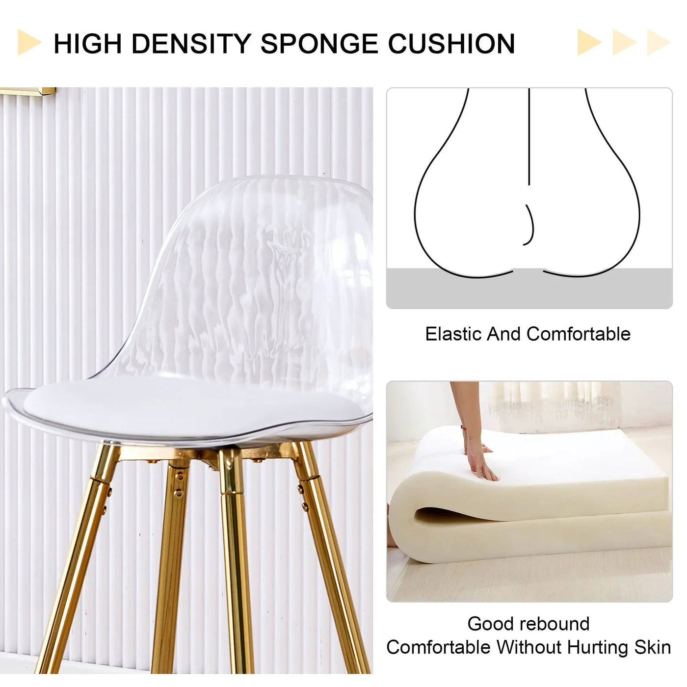 Stylish Upholstered Bar Chairs with Metal Legs by HouseOfZazla