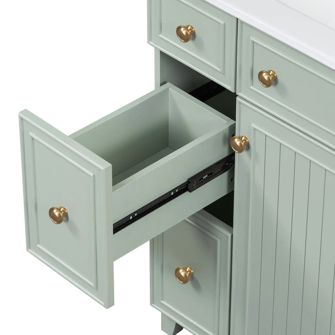 Transitional Style Bathroom Vanity Cabinet With Ceramic Sink by HouseOfZazla