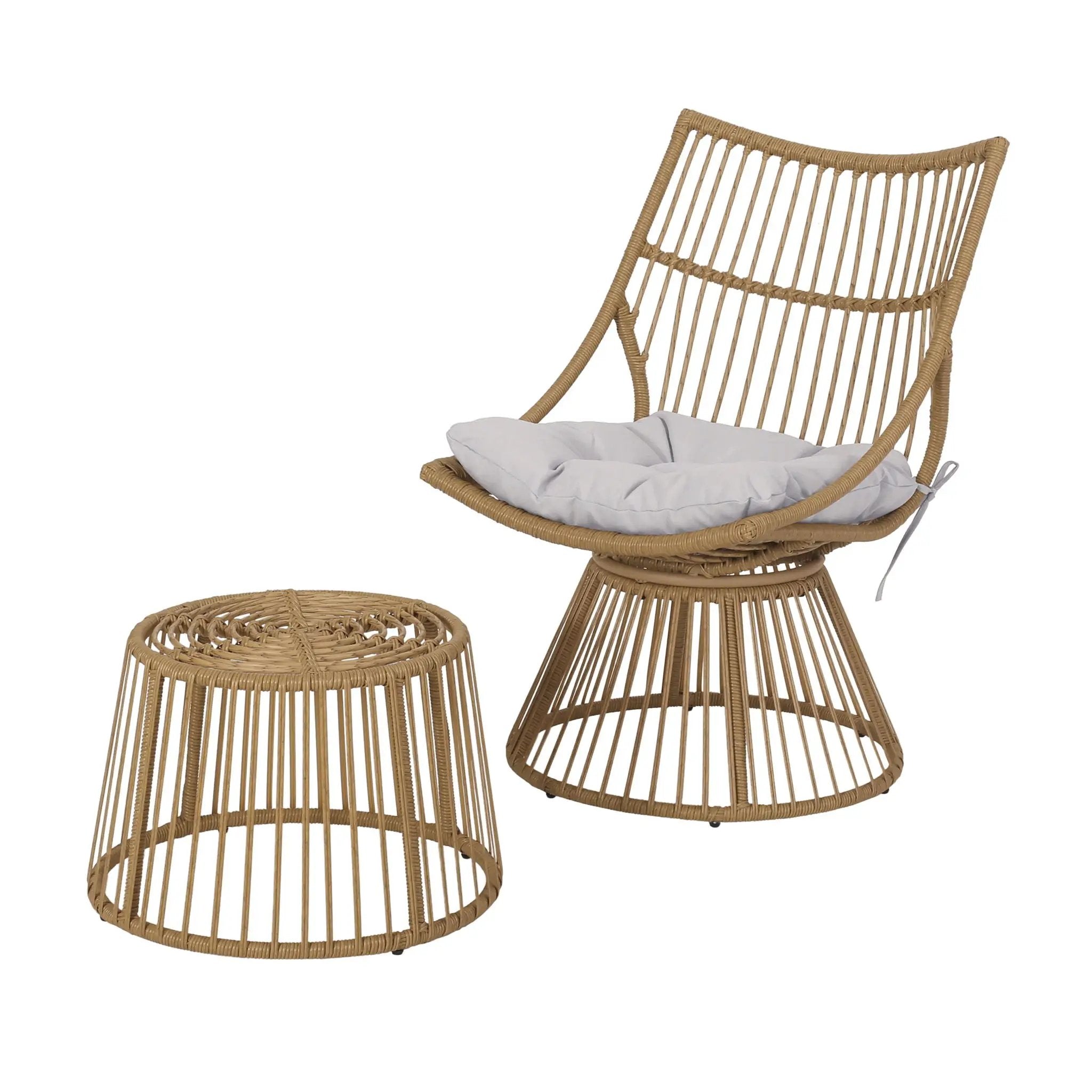 2 Piece Rattan Patio Set With Club Chair And Side Table by HouseOfZazla