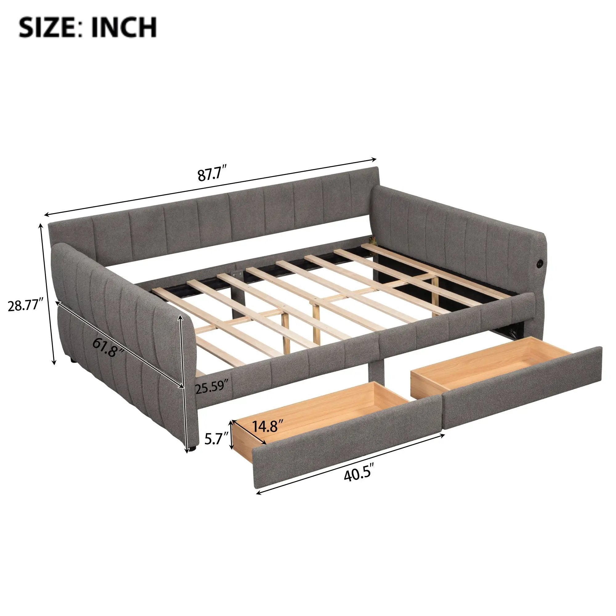 Upholstered Platform Bed With USB Charging by Unique Piece Furniture