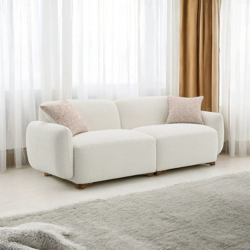 Darius - Boucle Sofa With 2 Toss Pillows - Beige by Unique Piece Furniture