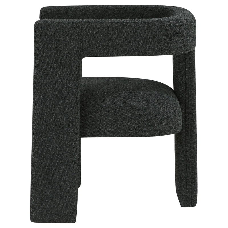 Petra Boucle Upholstered Accent Side Chair Black by Unique Piece Furniture