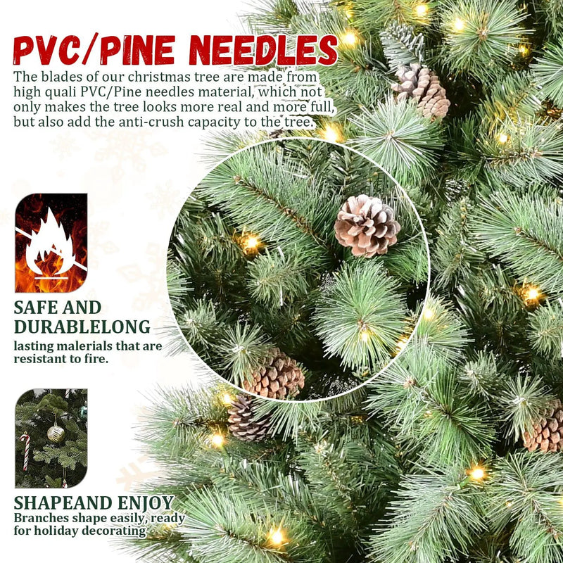 7.5FT Christmas Tree with 450 Warm Lights by HouseOfZazla