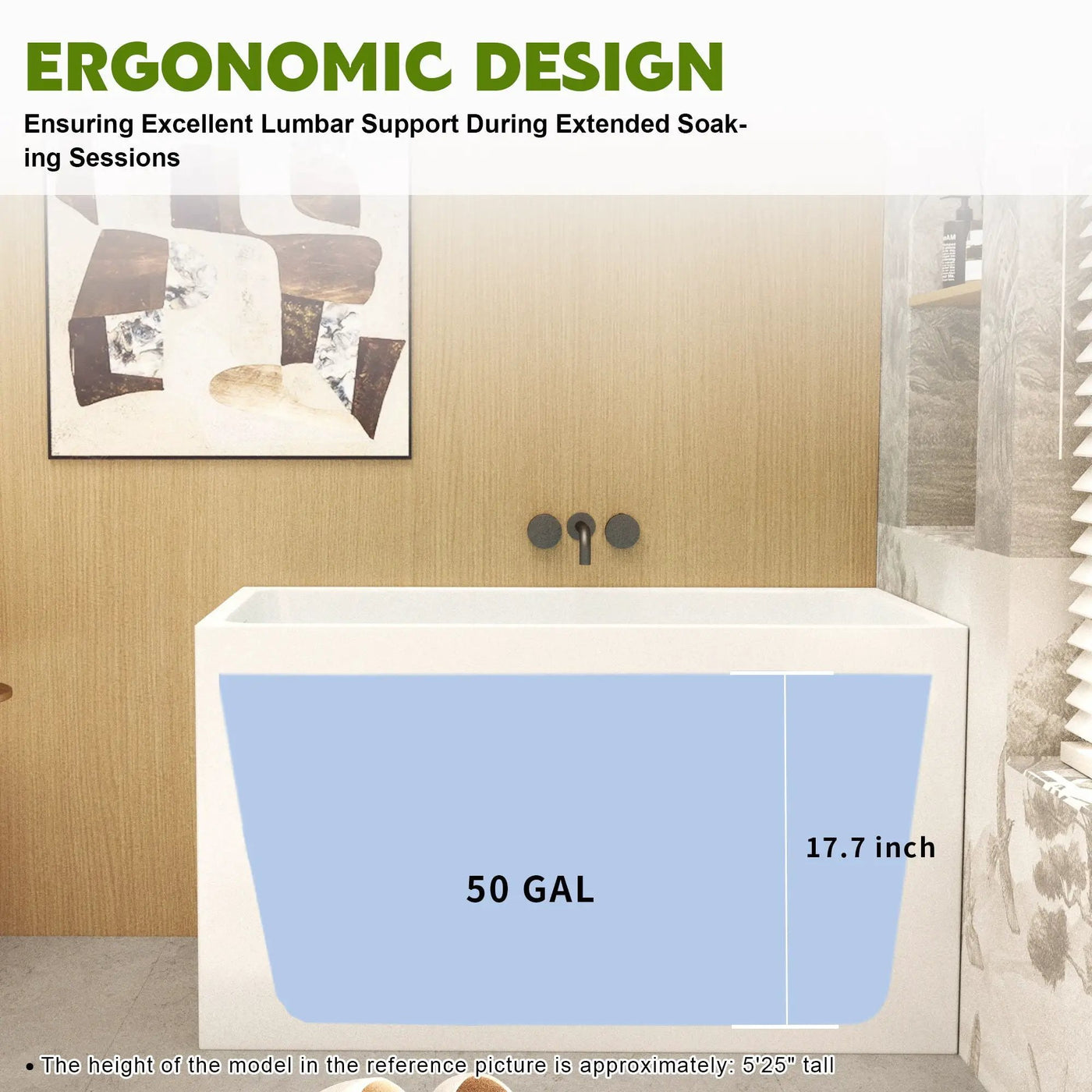 Freestanding Bathtub With Drain, Rectangular Shape by HouseOfZazla