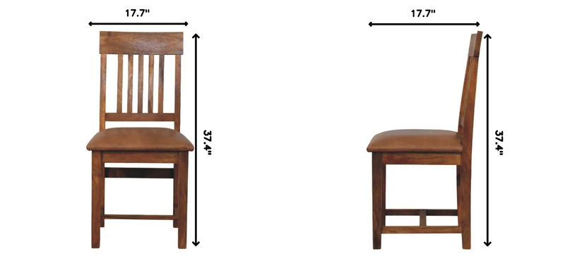 Solid Wood Leather Slatted Dining Chair by HouseOfZazla