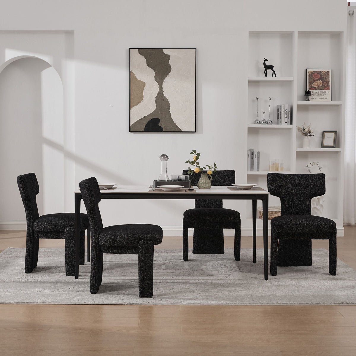 Armless Curved Back Accent Chairs with Modern Silhouette - White, Black, or Beige, photo 24 of 40