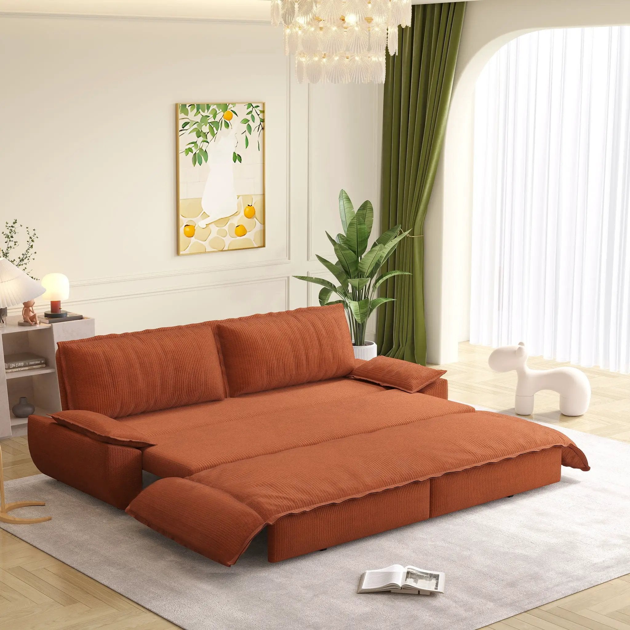 Queen Pull Out Sofa Bed, 3 In 1 Convertible Sleeper Sofa by HouseOfZazla