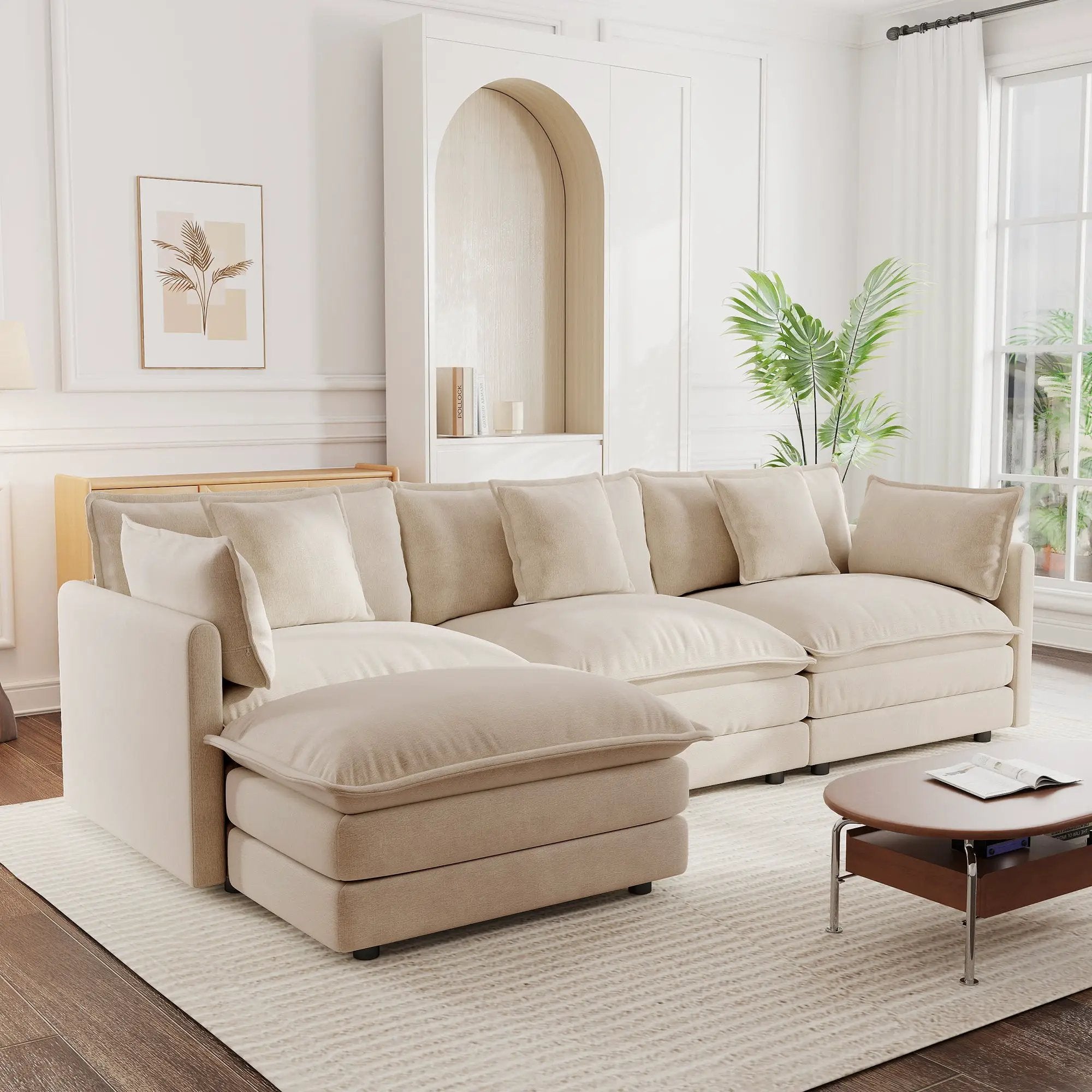 Free Combination Comfy Upholstery Modular Oversized L Shaped Sectional Sofa by HouseOfZazla