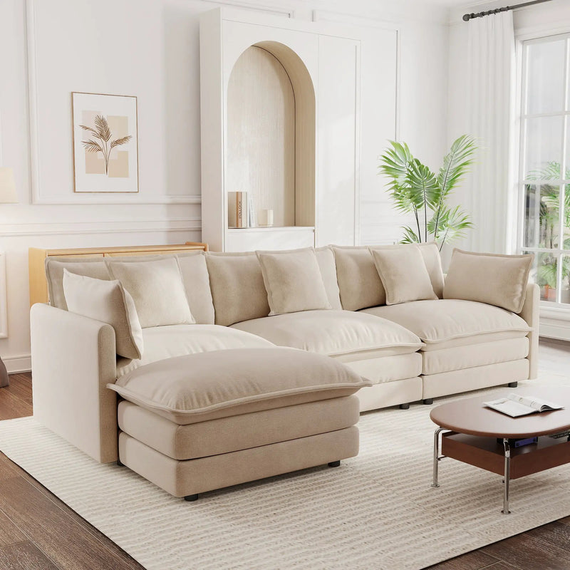 Free Combination Comfy Upholstery Modular Oversized L Shaped Sectional Sofa by HouseOfZazla