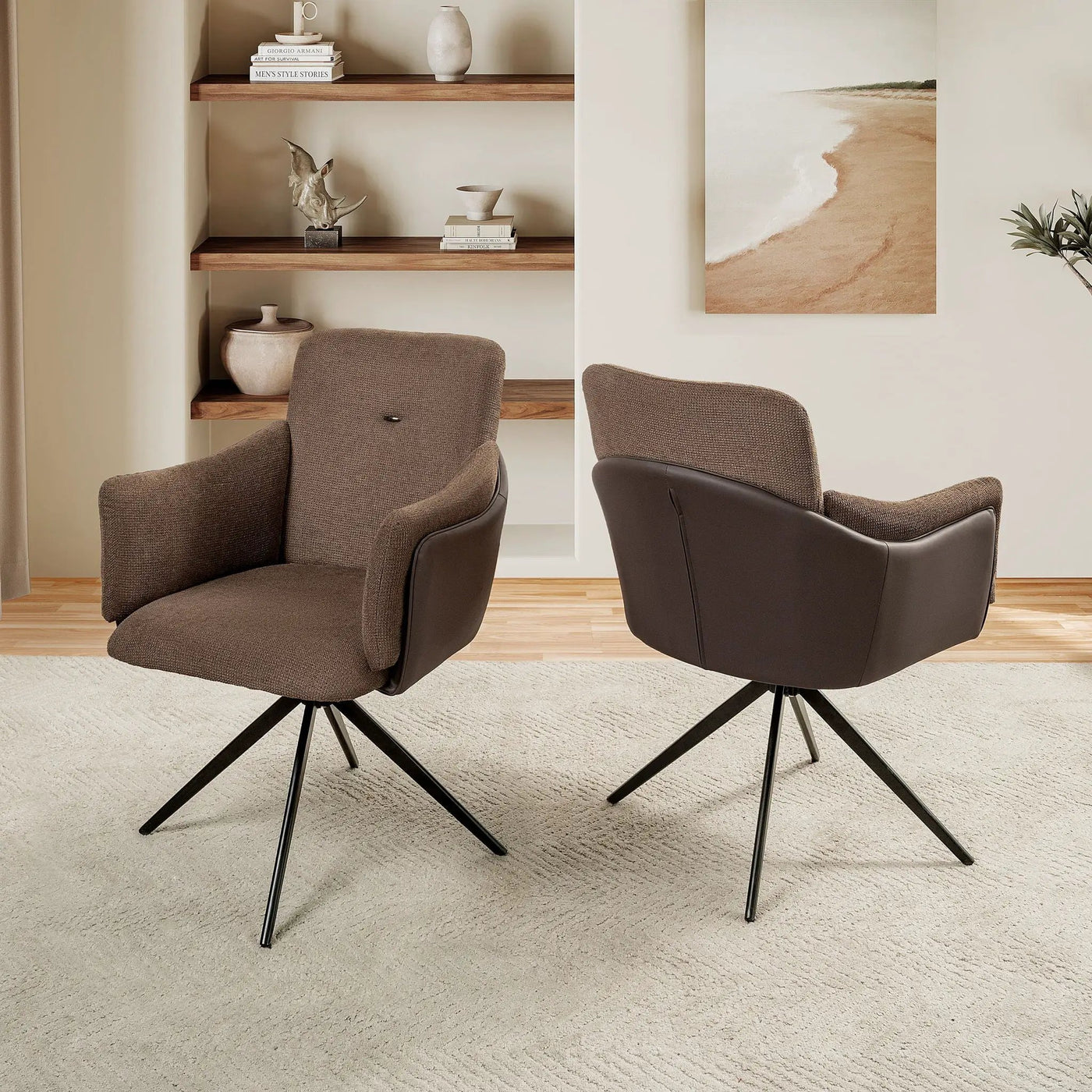 Swivel Home Office Desk Chairs With Arm (Set of 2) by Unique Piece Furniture