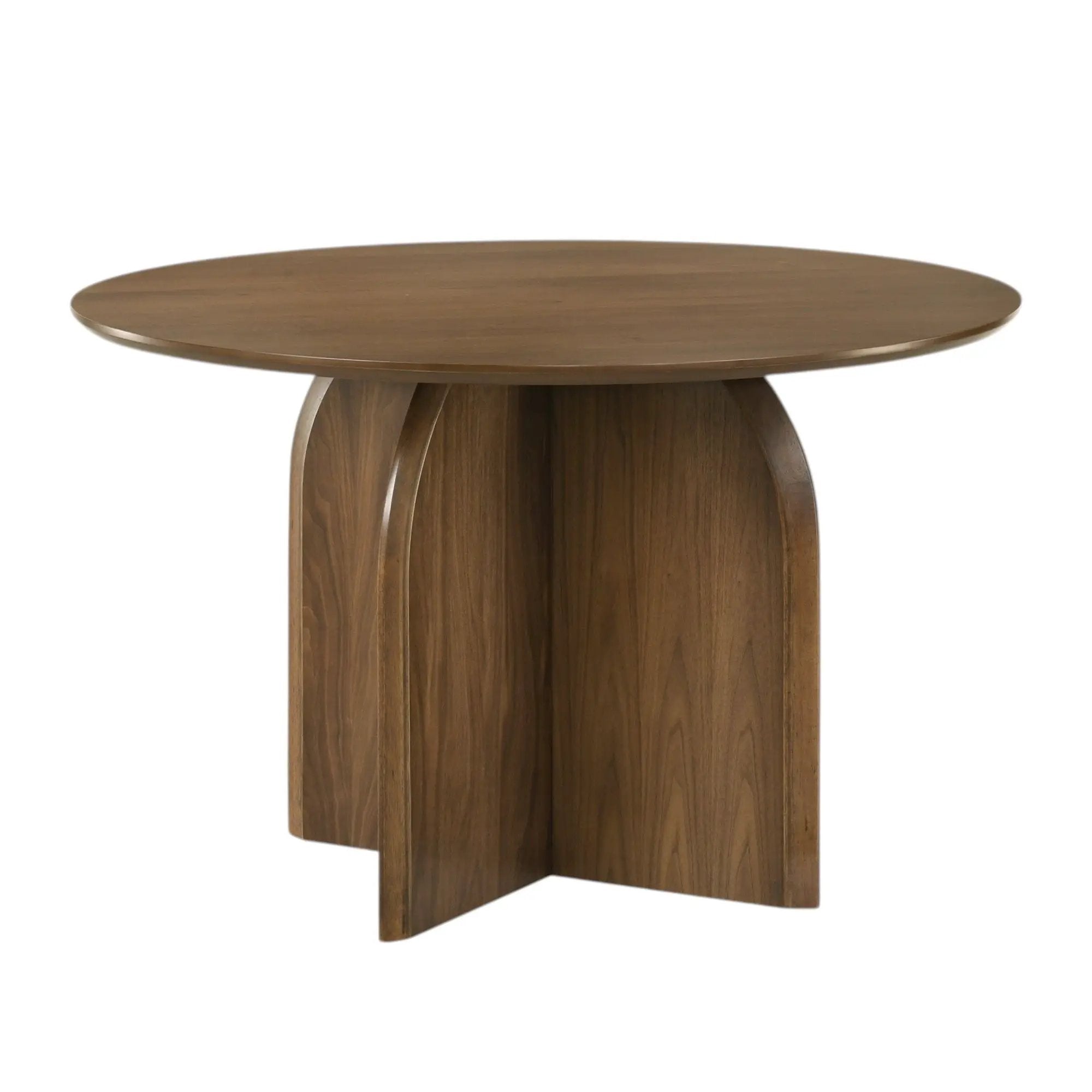 Delmon - Round Dining Table - Dark Walnut by HouseOfZazla