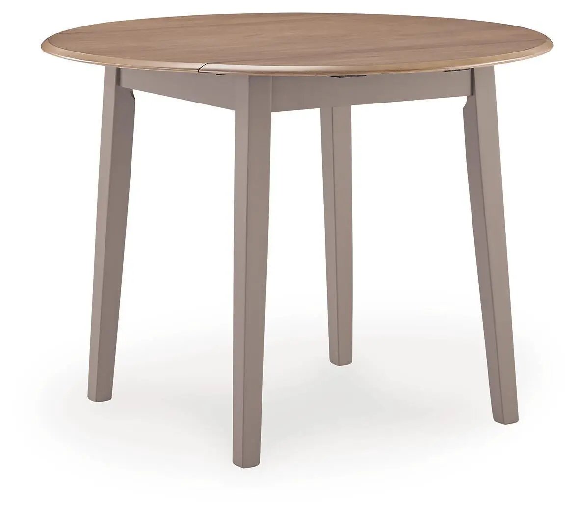Harperfeld - Round Dining Room Drop Leaf Table - Natural / Gray by Unique Piece Furniture