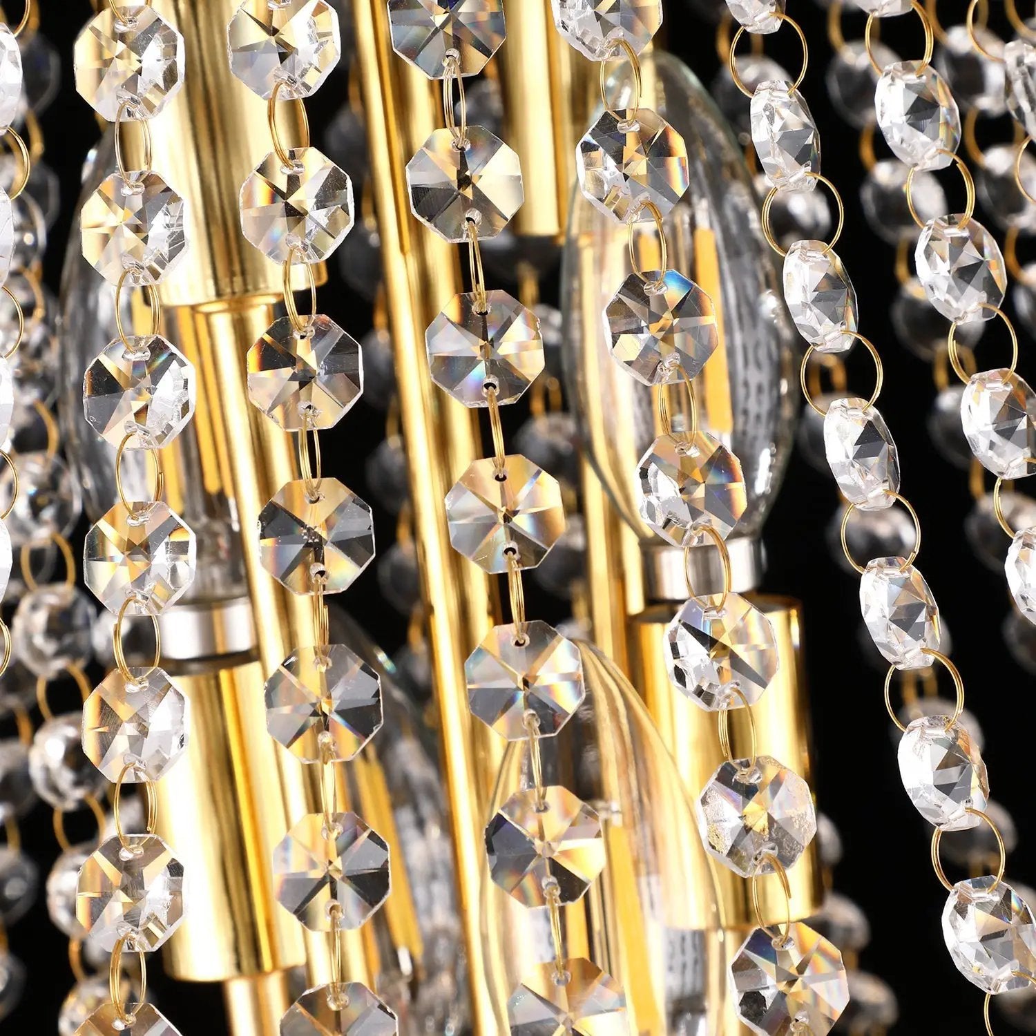 24-Inch Gold Crystal Chandelier, 12-Light French Empire Style Ceiling Light by HouseOfZazla