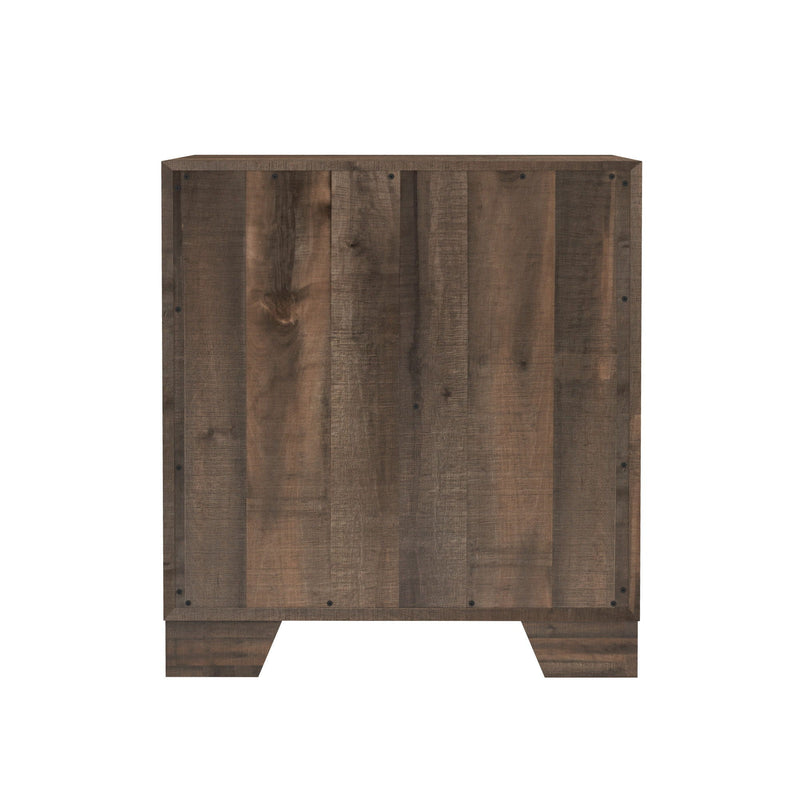 Brown 2 Drawer Nightstand with Functional Storage - Plinz, photo 4 of 6