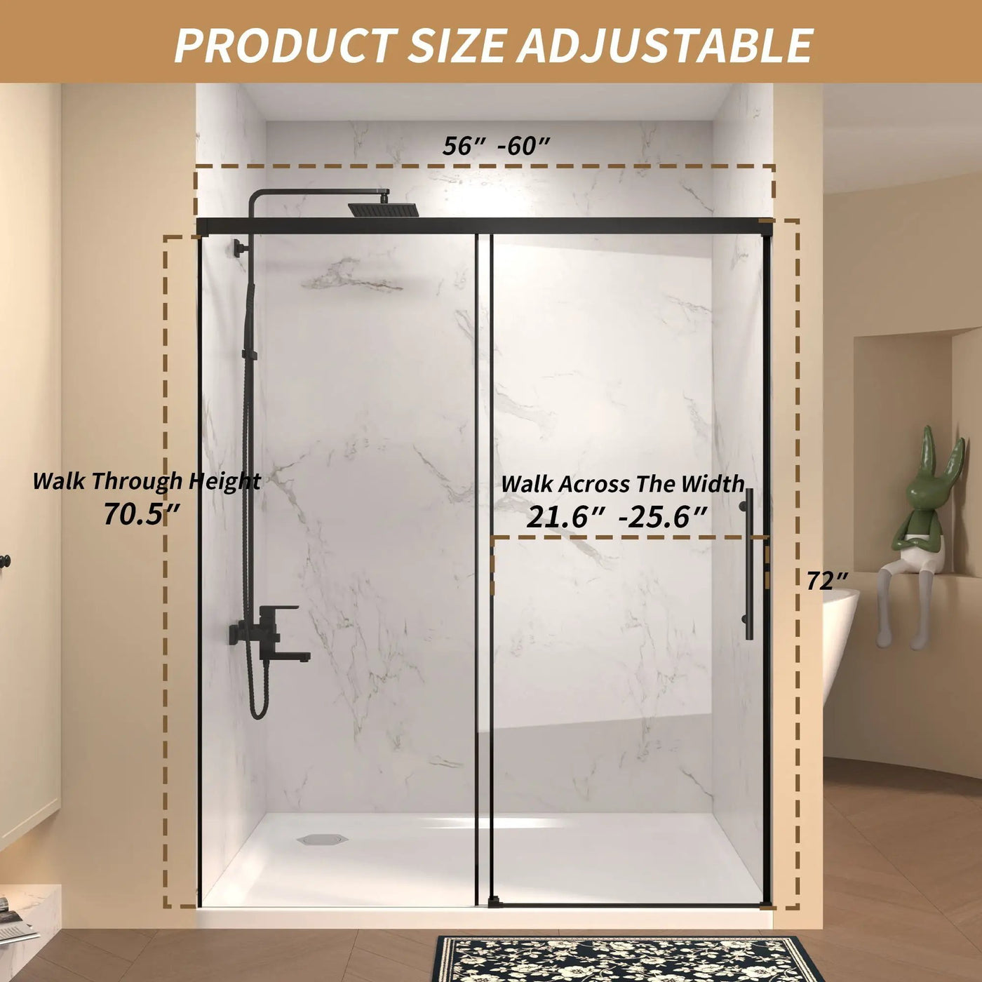 Frameless Single Sliding Shower Door by HouseOfZazla