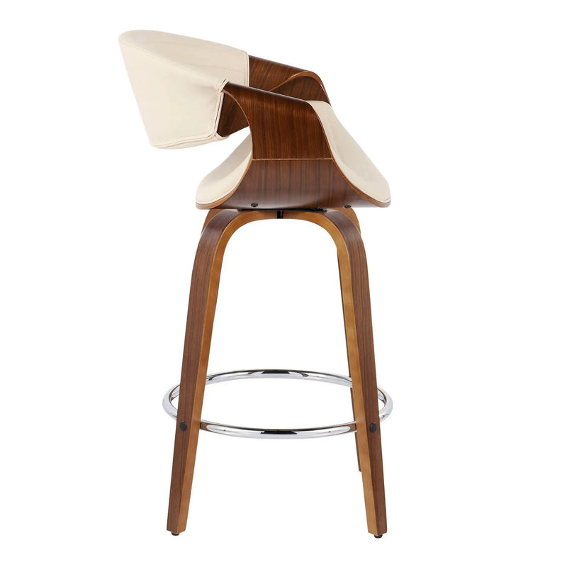 Symphony - Mid Century Modern Fixed Height Counter Stool & Swivel With Round Footrest (Set of 2) by HouseOfZazla