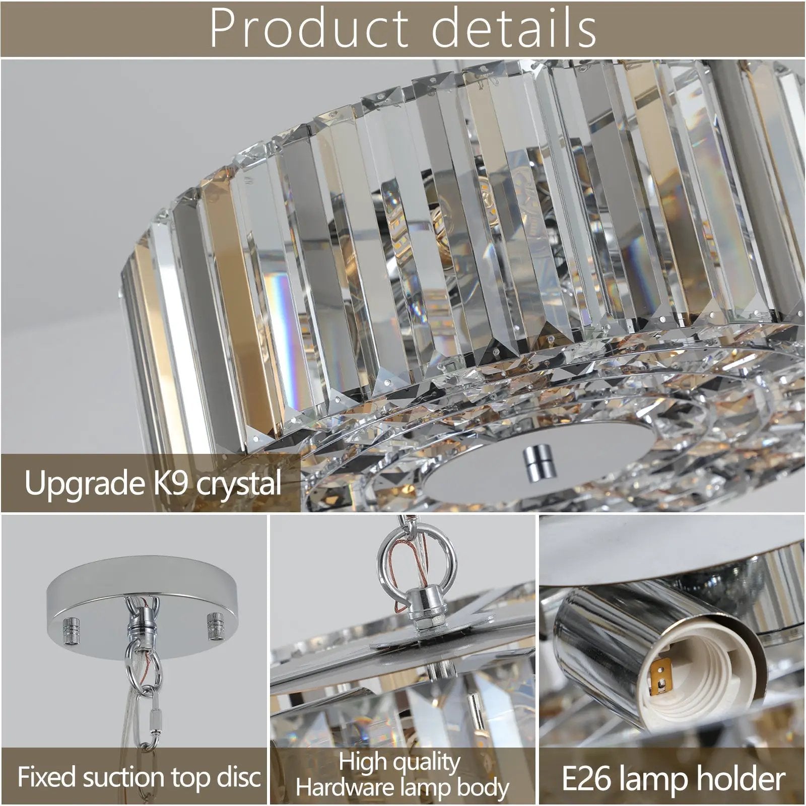 17' Chrome Crystal Pendant Chandelier by HouseOfZazla