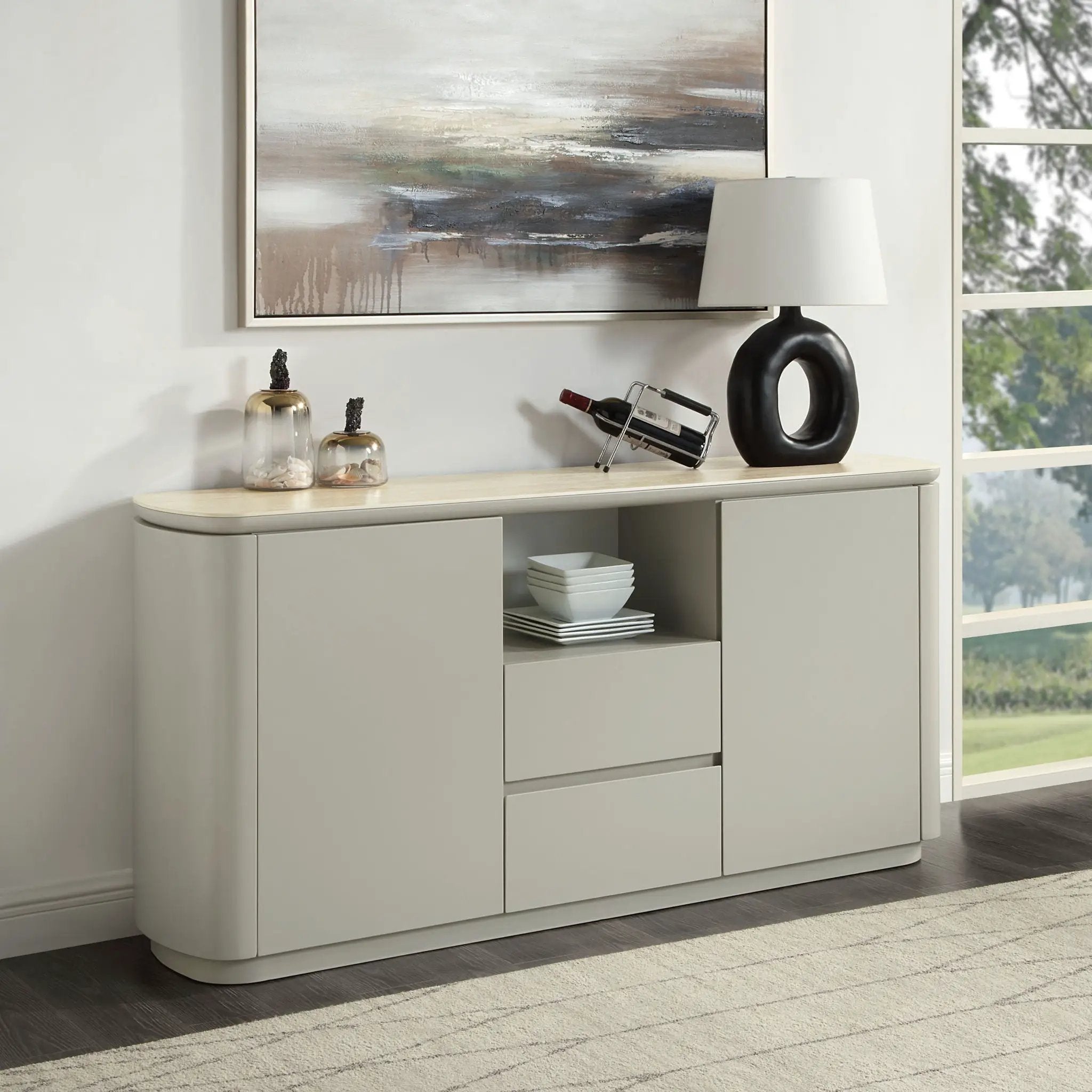 Ingram Ceramic Top Server - Light Gray by HouseOfZazla