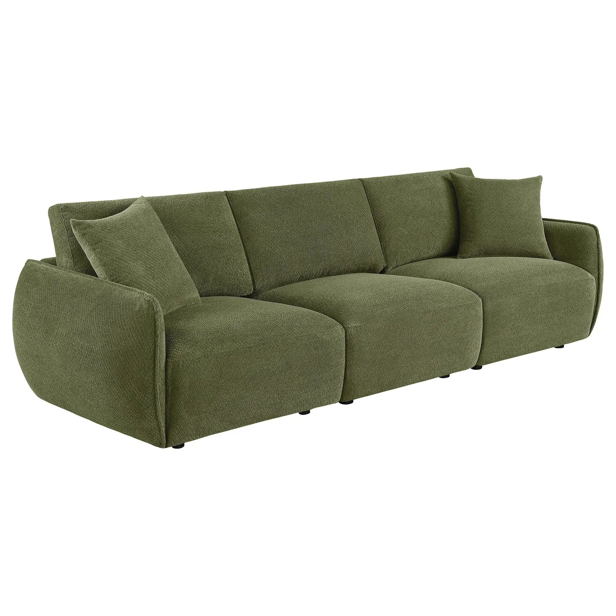 Elysia Chenille Upholstered Modular Lounge Sofa Green by Unique Piece Furniture