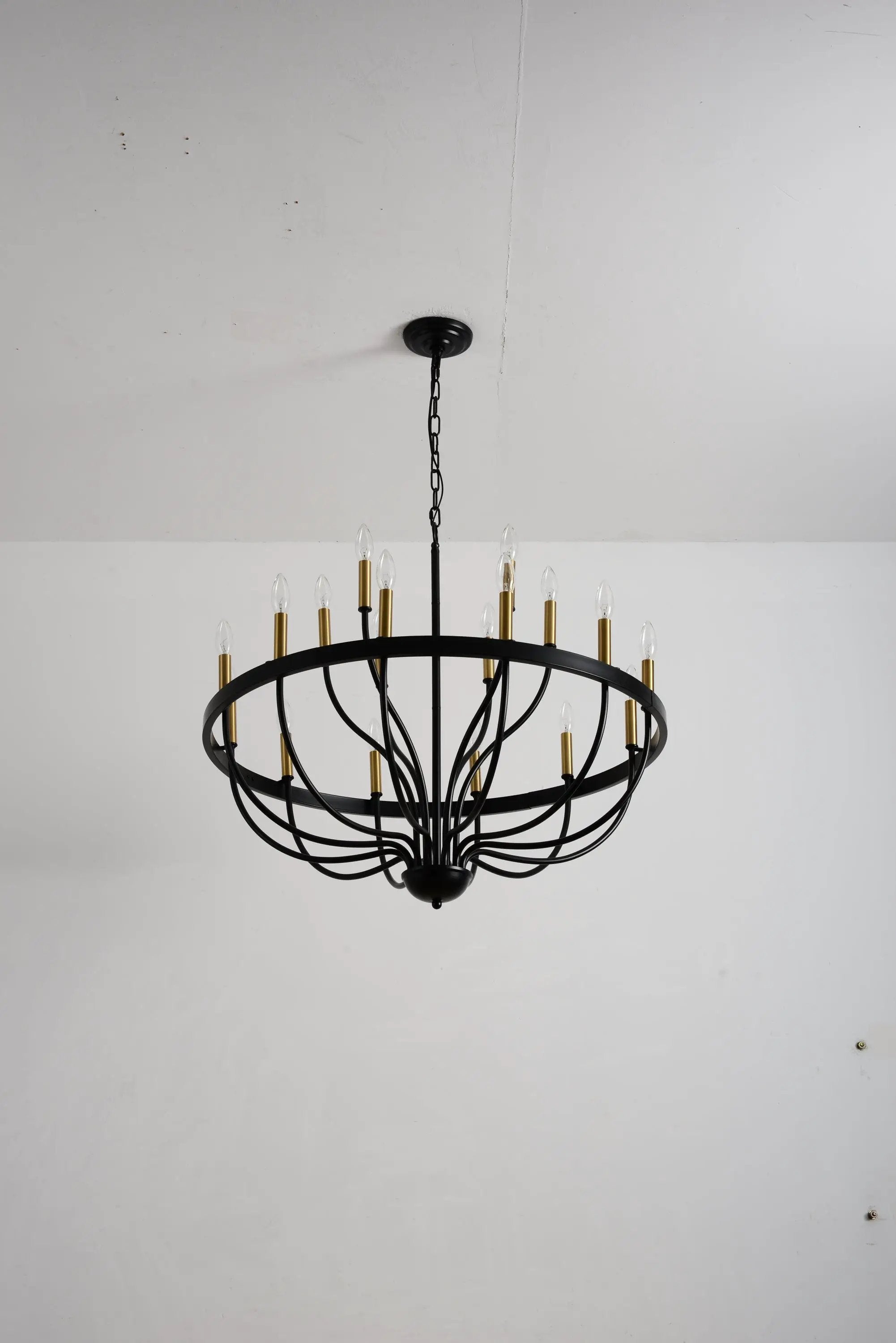 15-Light Industrial Iron Candle Chandelier Modern Farmhouse Pendant Light by HouseOfZazla
