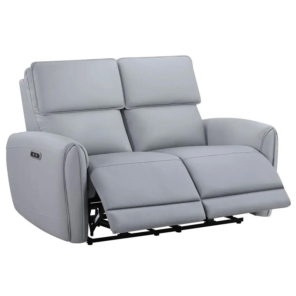 Jeromie - Power Motion Loveseat With USB Port - Gray Synthetic Leather by Unique Piece Furniture