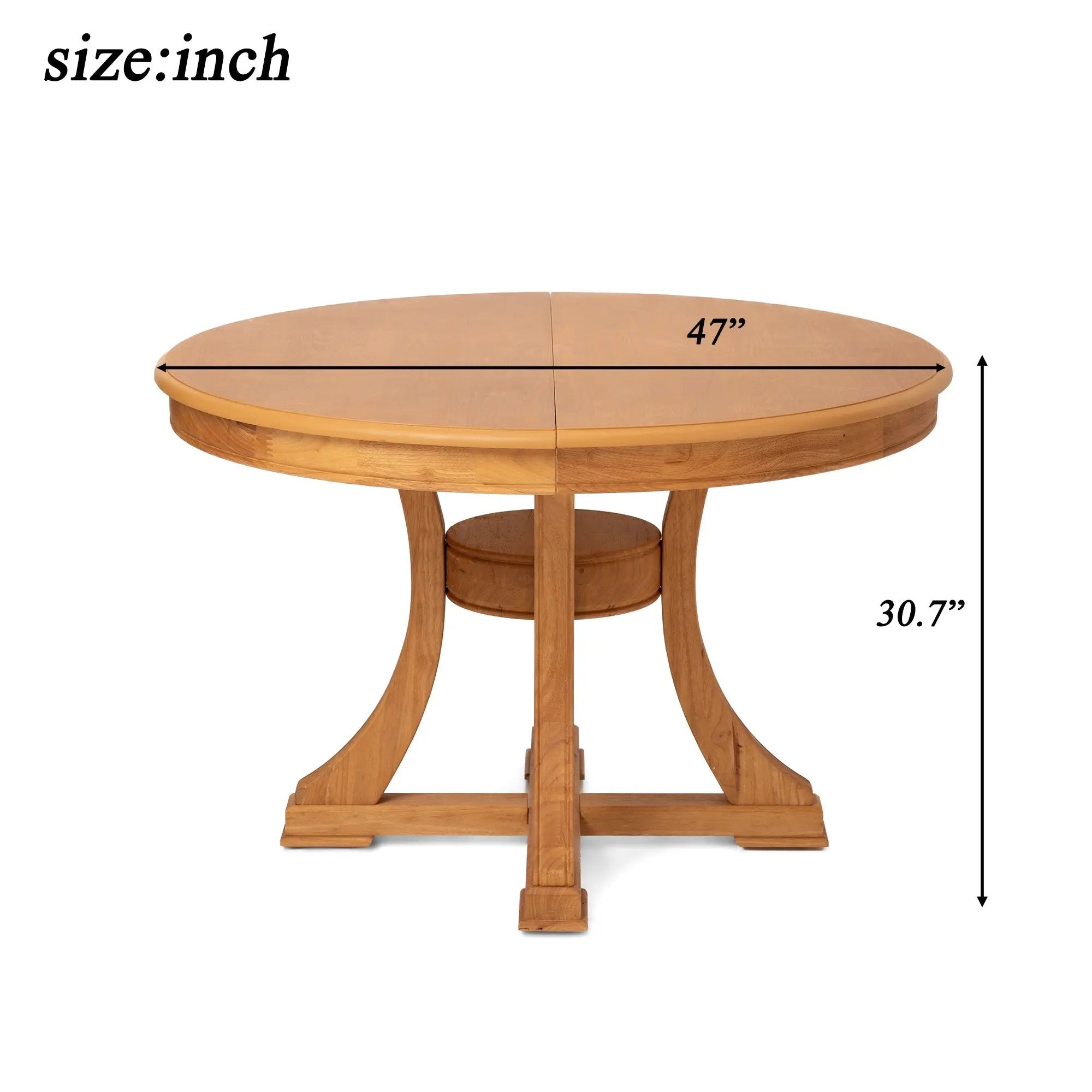 Extendable Round Rubber Wood Dining Table by HouseOfZazla