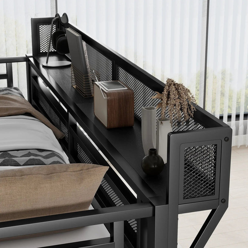 Loft Bed With Storage Shelves, Wardrobe by Unique Piece Furniture
