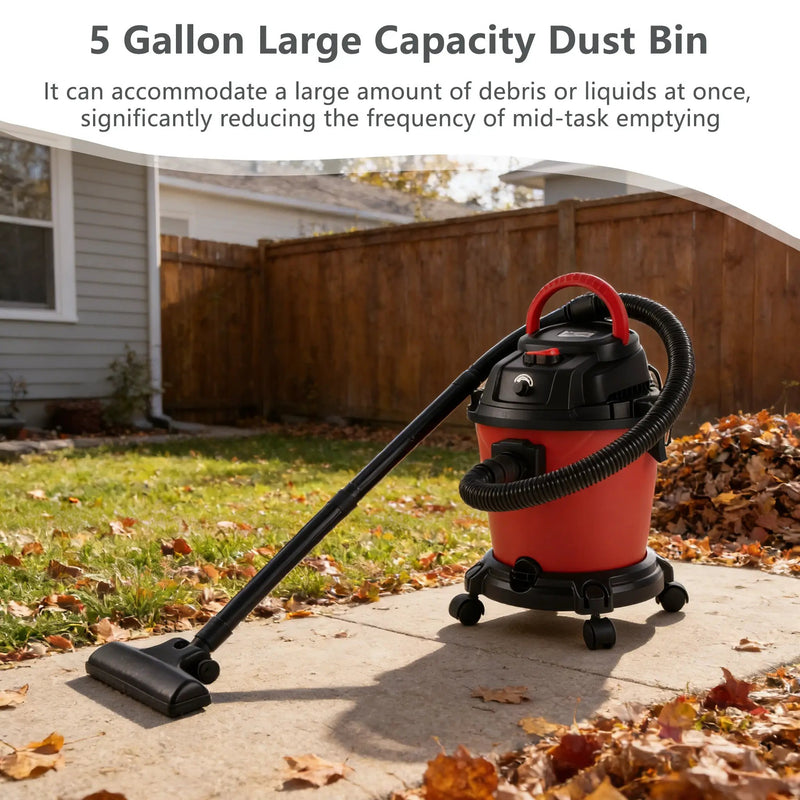 Wet Dry Vac, 5 Gallon, 4.3 Peak HP by HouseOfZazla