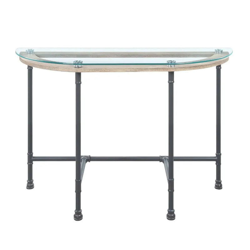 Brantley - Sofa Table - Clear Glass & Sandy Gray by Unique Piece Furniture