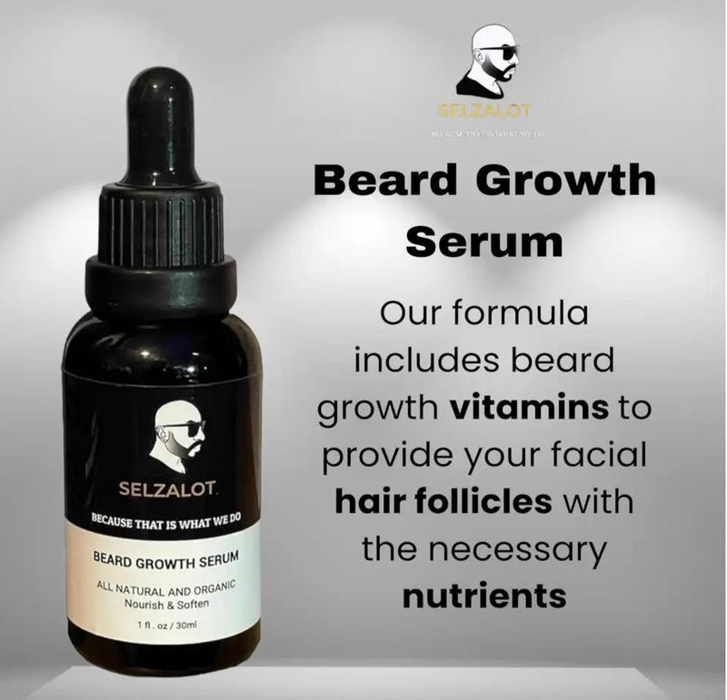Beard Growth Oil Serum for Men All Natural and Organic Bread Grooming Oil For Men Unscented Facial Hair Serum For Beard Gifts Ideas For Him Self Care Products – 30ml by Selzalot