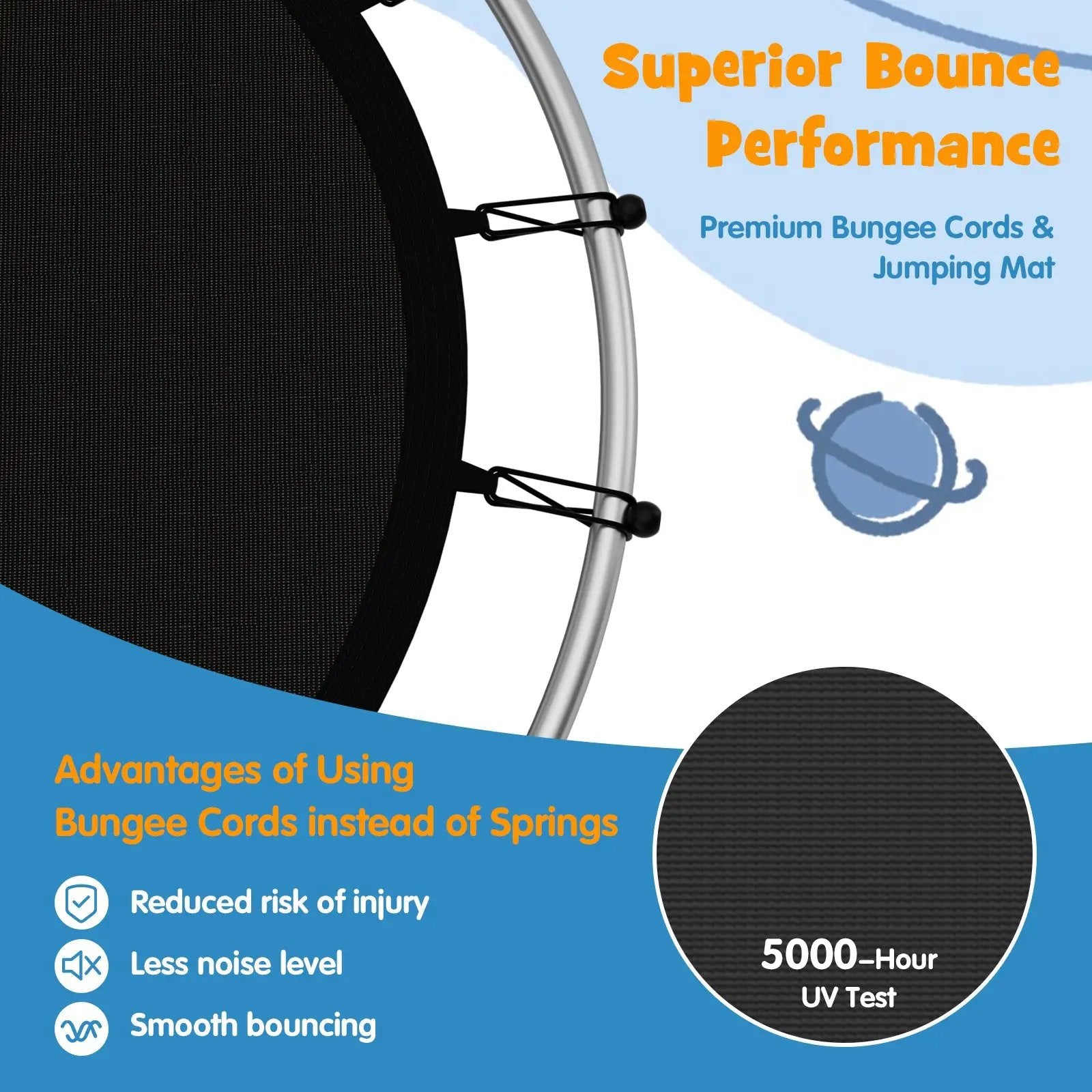 55 Inch Mini Trampoline for Kids with Safety Enclosure Net for Indoor Outdoor by DirectDeals
