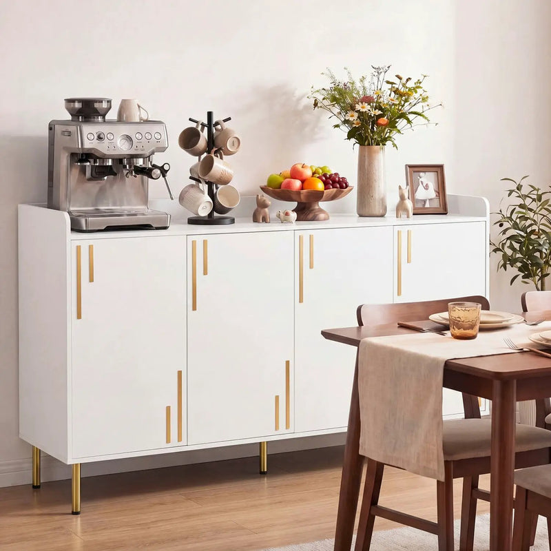 55" Buffet Cabinet with 4 Doors and Metal Legs by DirectDeals