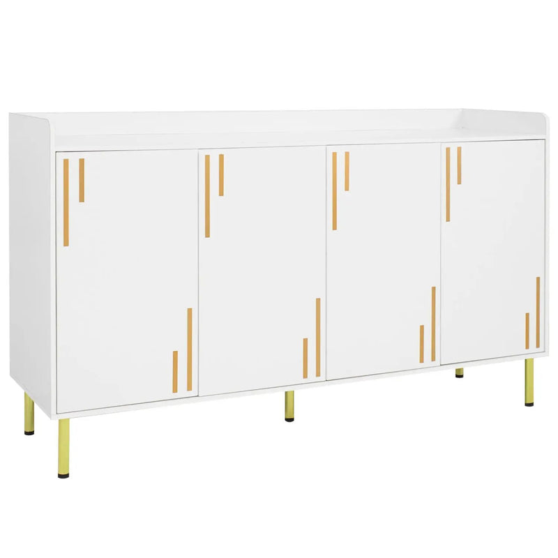 55" Buffet Cabinet with 4 Doors and Metal Legs by DirectDeals