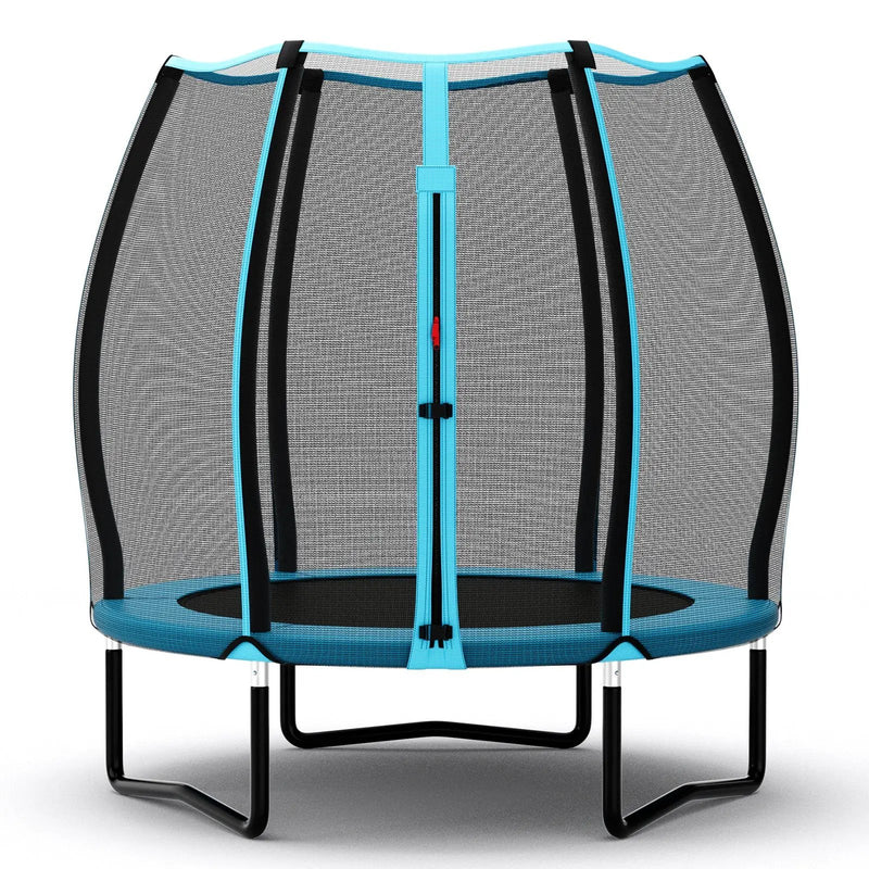 55 Inch Trampoline for Kids Toddler Mini Trampoline with Safety Enclosure Net-Blue by DirectDeals