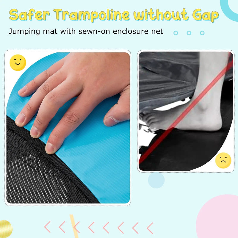 55 Inch Trampoline for Kids Toddler Mini Trampoline with Safety Enclosure Net-Blue by DirectDeals