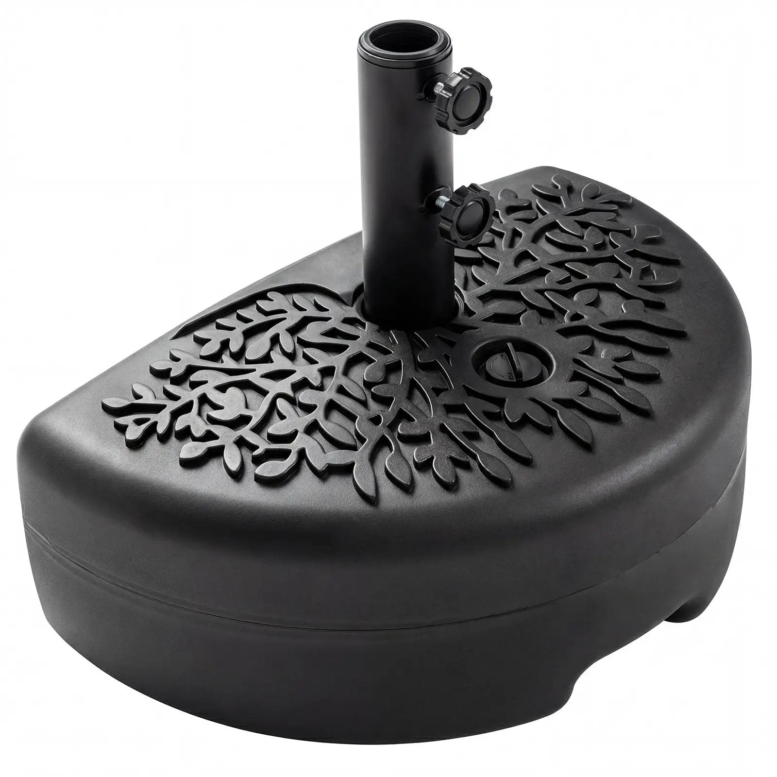 55 LBS Half Round Patio Umbrella Base for Deck Lawn Poolside-Black by DirectDeals