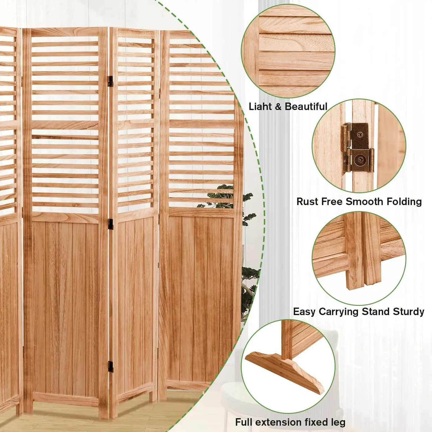 Expertly Designed Panel Folding Room Divider by HouseOfZazla